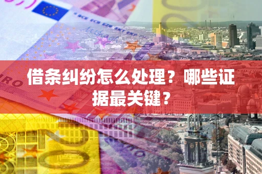 济南借条纠纷怎么处理？哪些证据最关键？